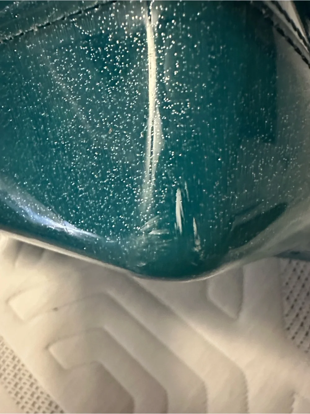 Teal Glitter Dome Satchel Bag - Women